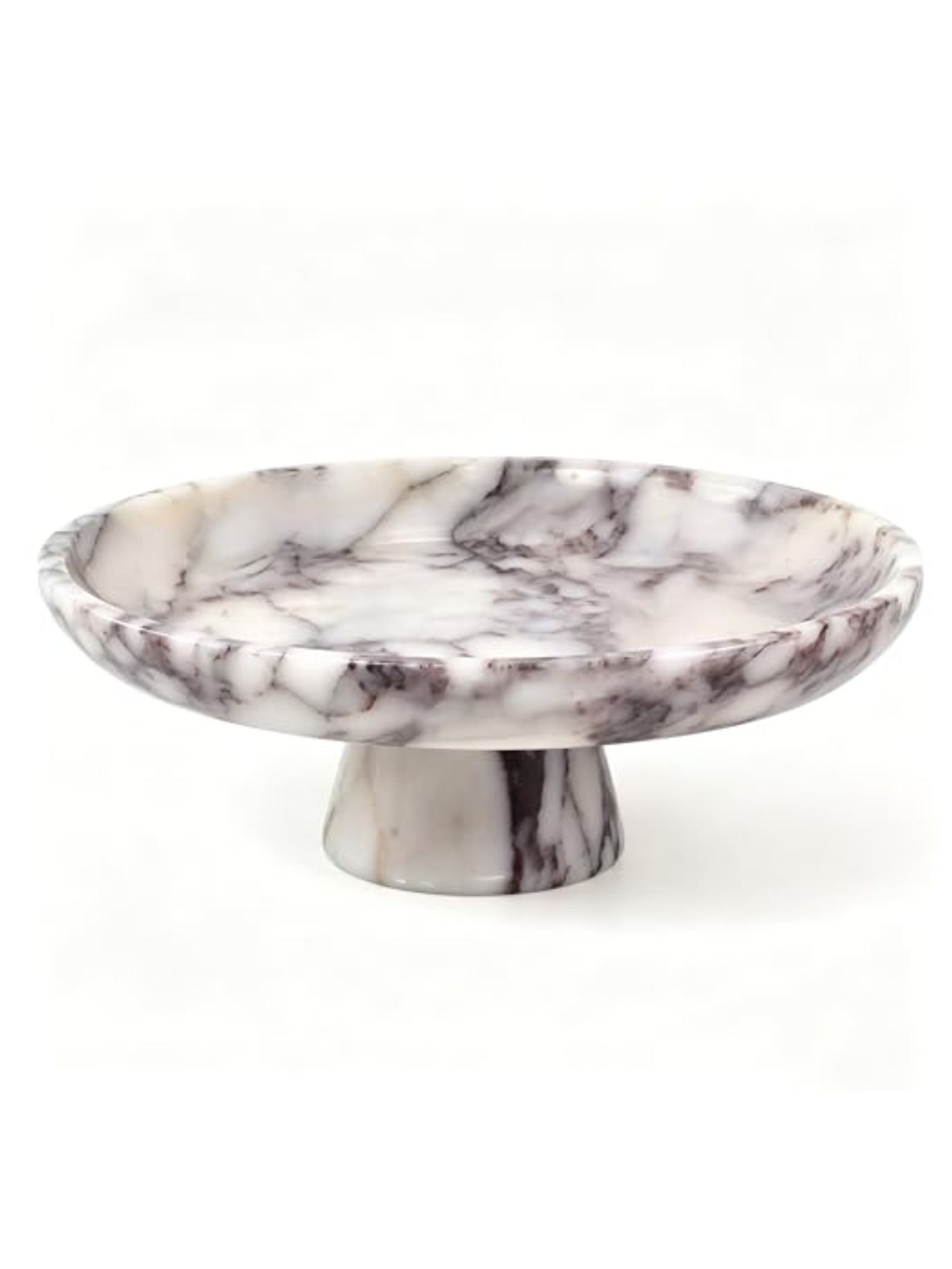 Ymxyjm Natural Marble Fruit Bowl, Pedestal Bowl,calacatta Viola
