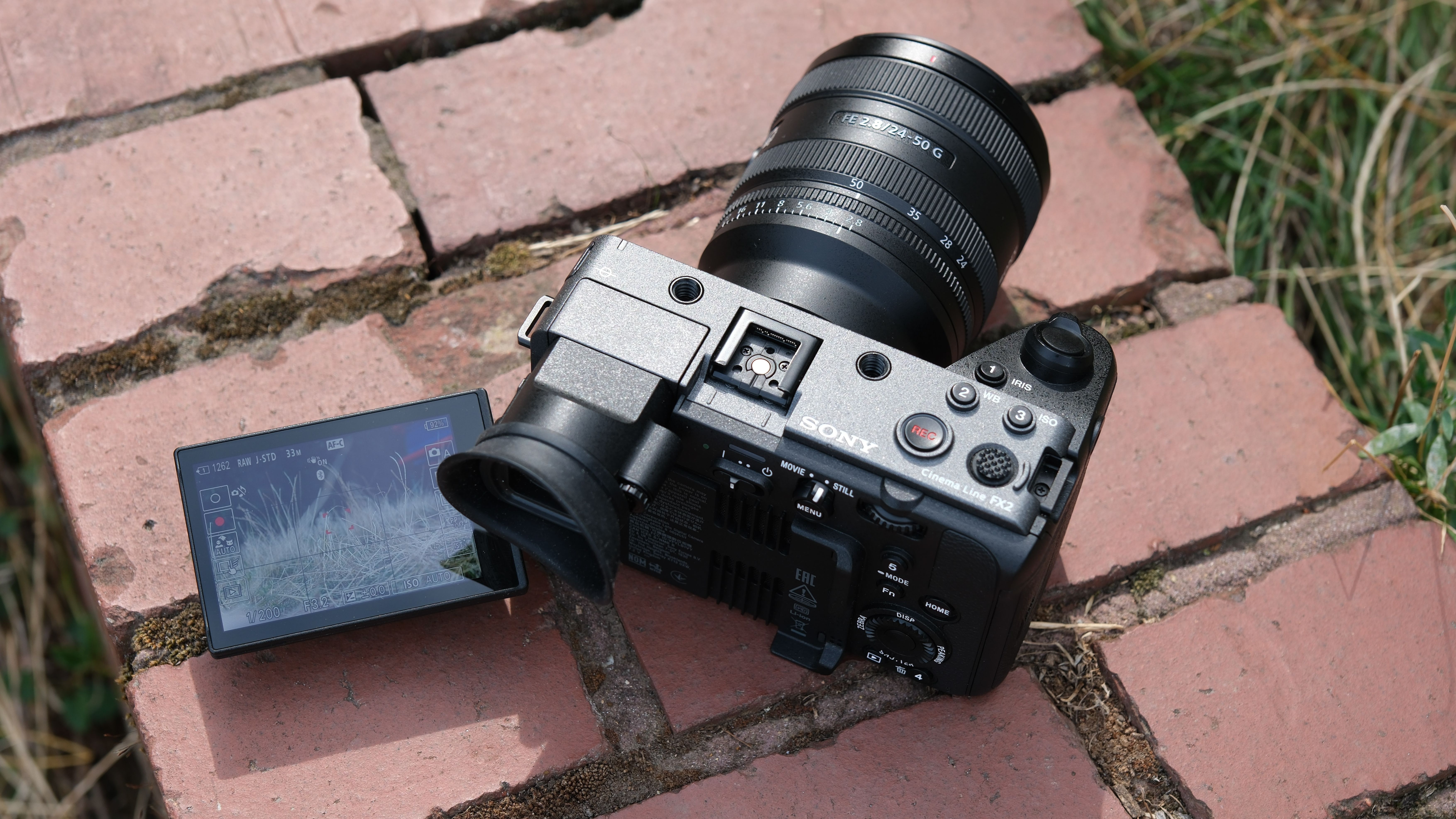 Sony FX2 camera on a brick wall