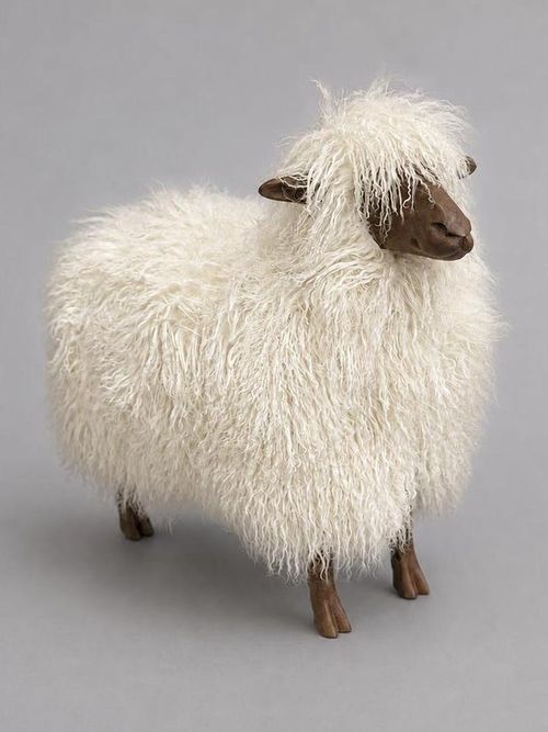 Sheepskin Stool in Lalanne Style