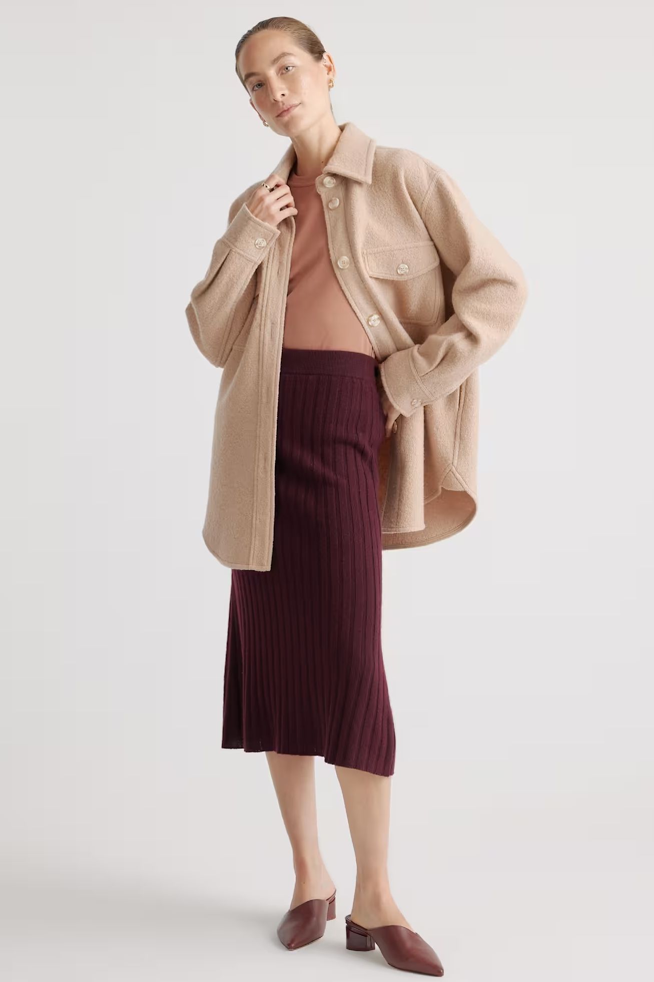 Quince burgundy knit skirt