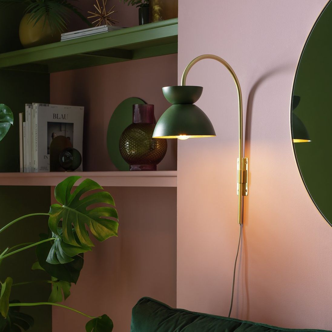 Habitat Citrine Metal Wall Light - Green