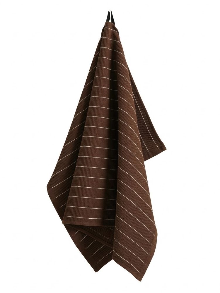 Canteen Striped Cotton Tea Towel - Blue and Fuchsia