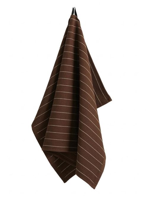 Canteen Striped Cotton Tea Towel - Blue and Fuchsia