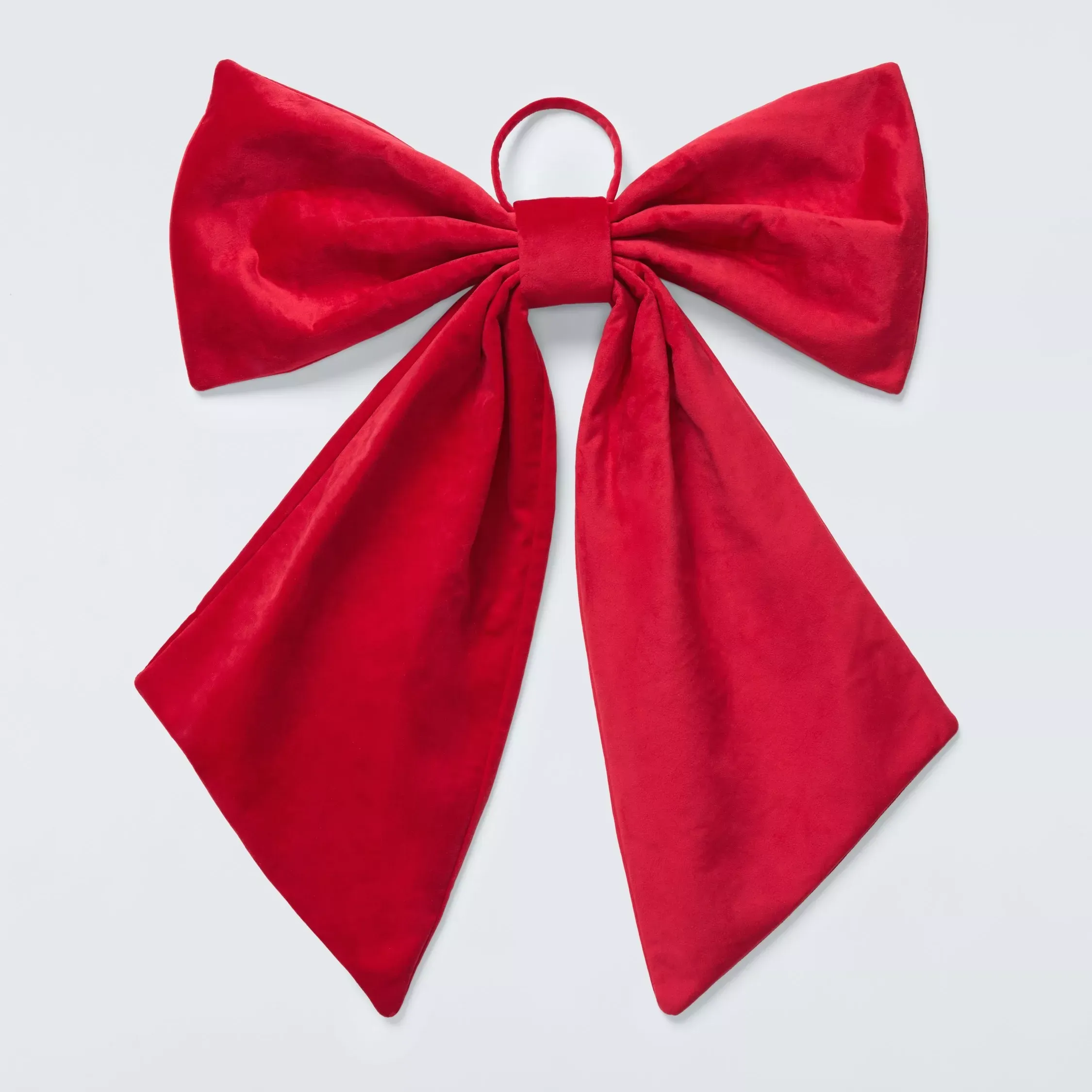 John Lewis Velvet Hanging Bow, Red, 60cm