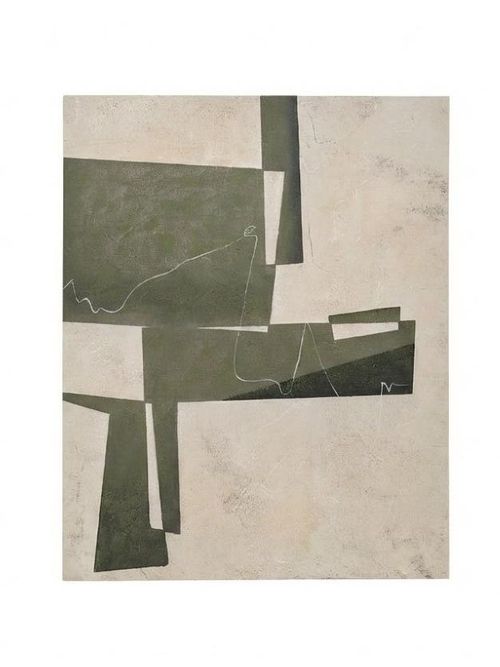 Fida, Green Abstract Canvas - 118 X 94 Cm