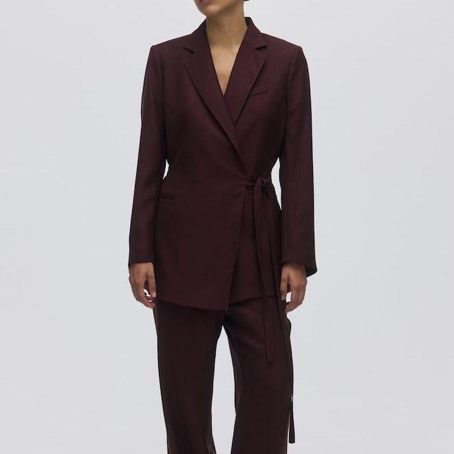 Tie-Detail Wrap Blazer