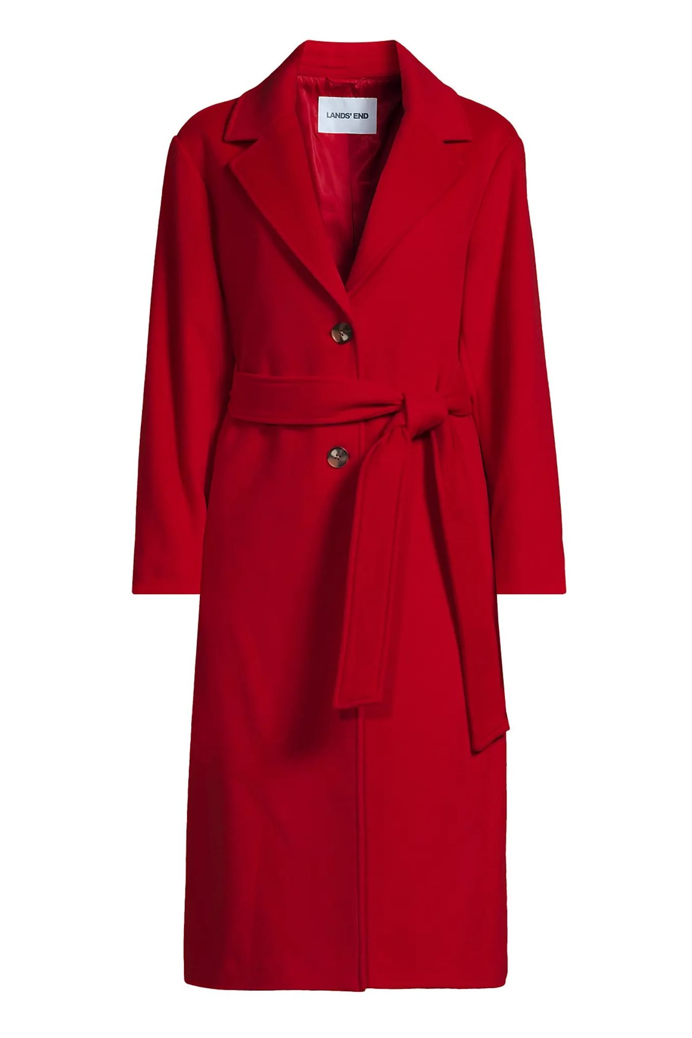 lands end wool wrap long coat