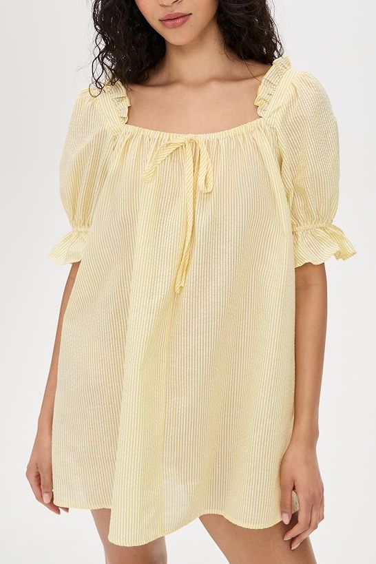 Allegra Mini Dress - Yellow Stripe
