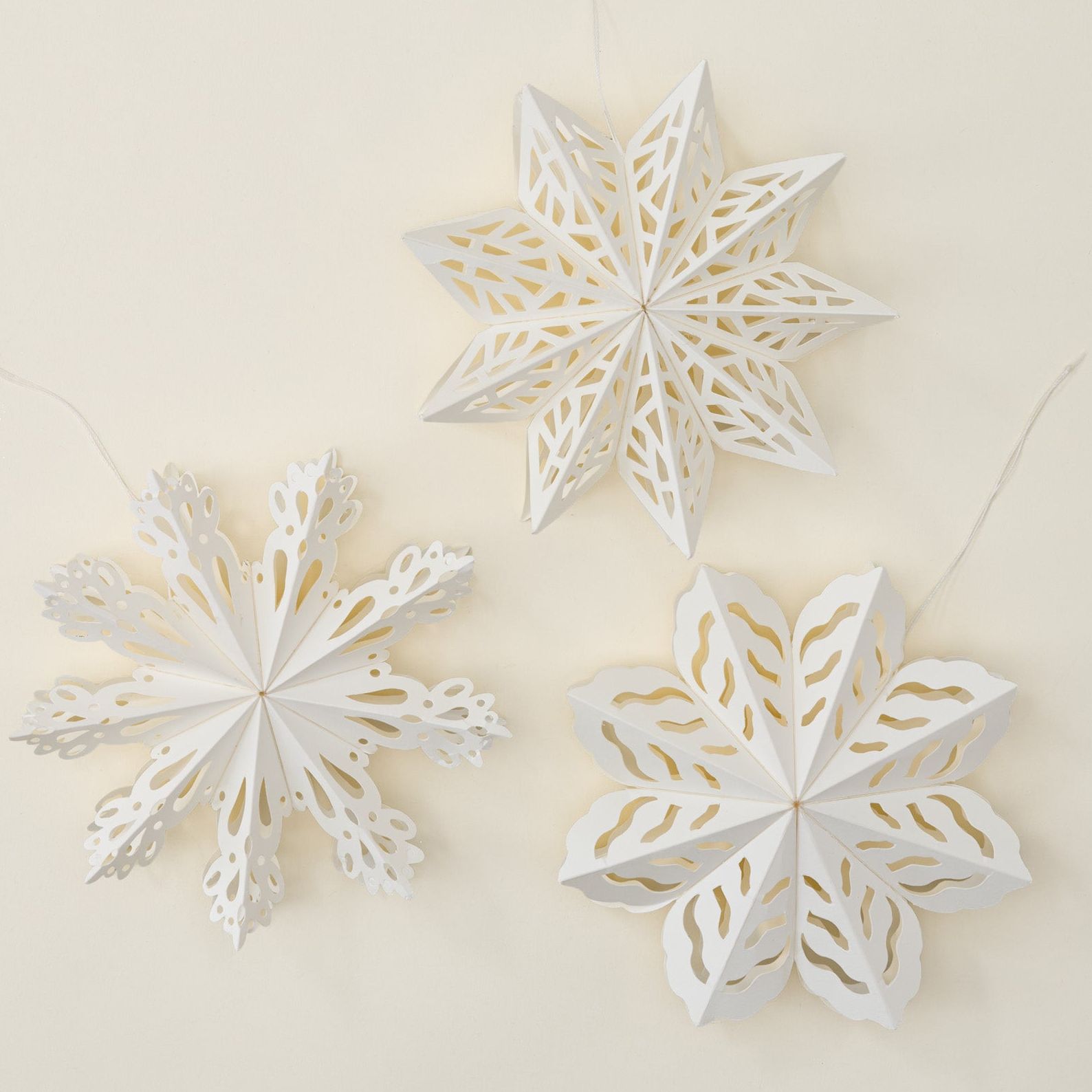 Whimsical Snowflake Paper Ornaments