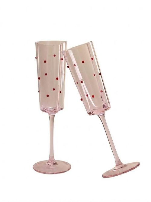 Set of 2 Heart Shaped Champagne Flutes