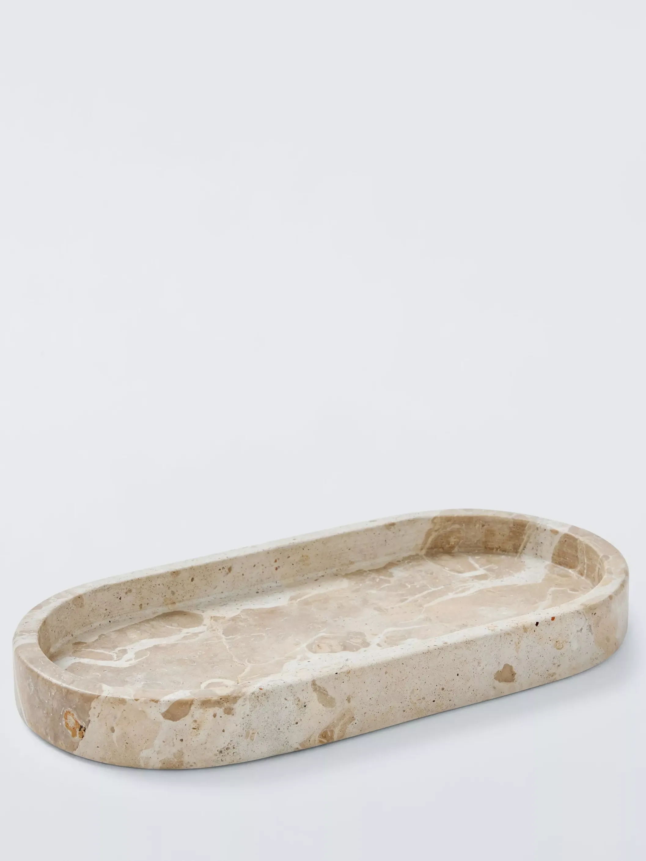 John Lewis Oval Marble Bathroom Accessories Tray, Spider Green