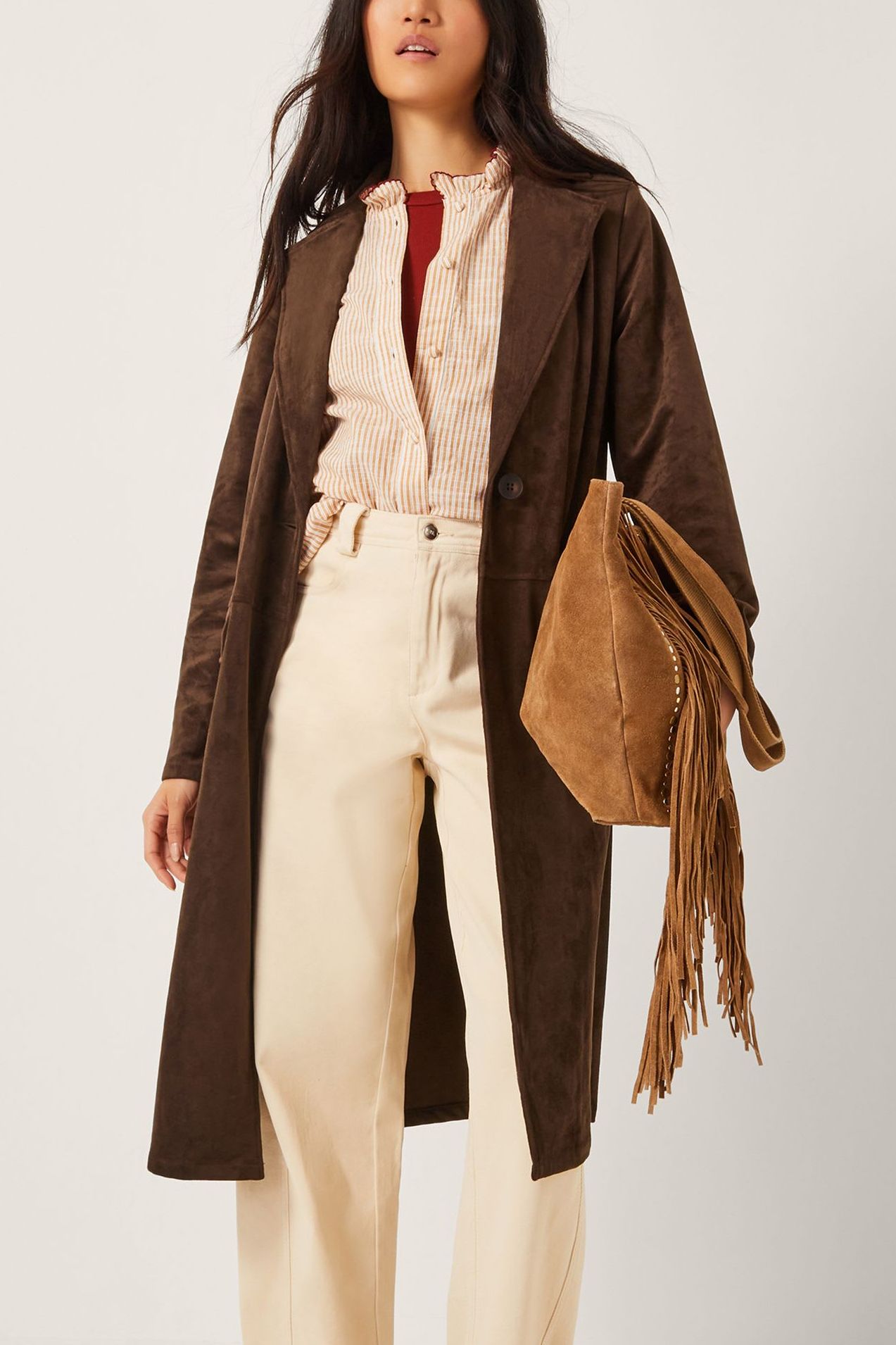 Suedette Trench Coat