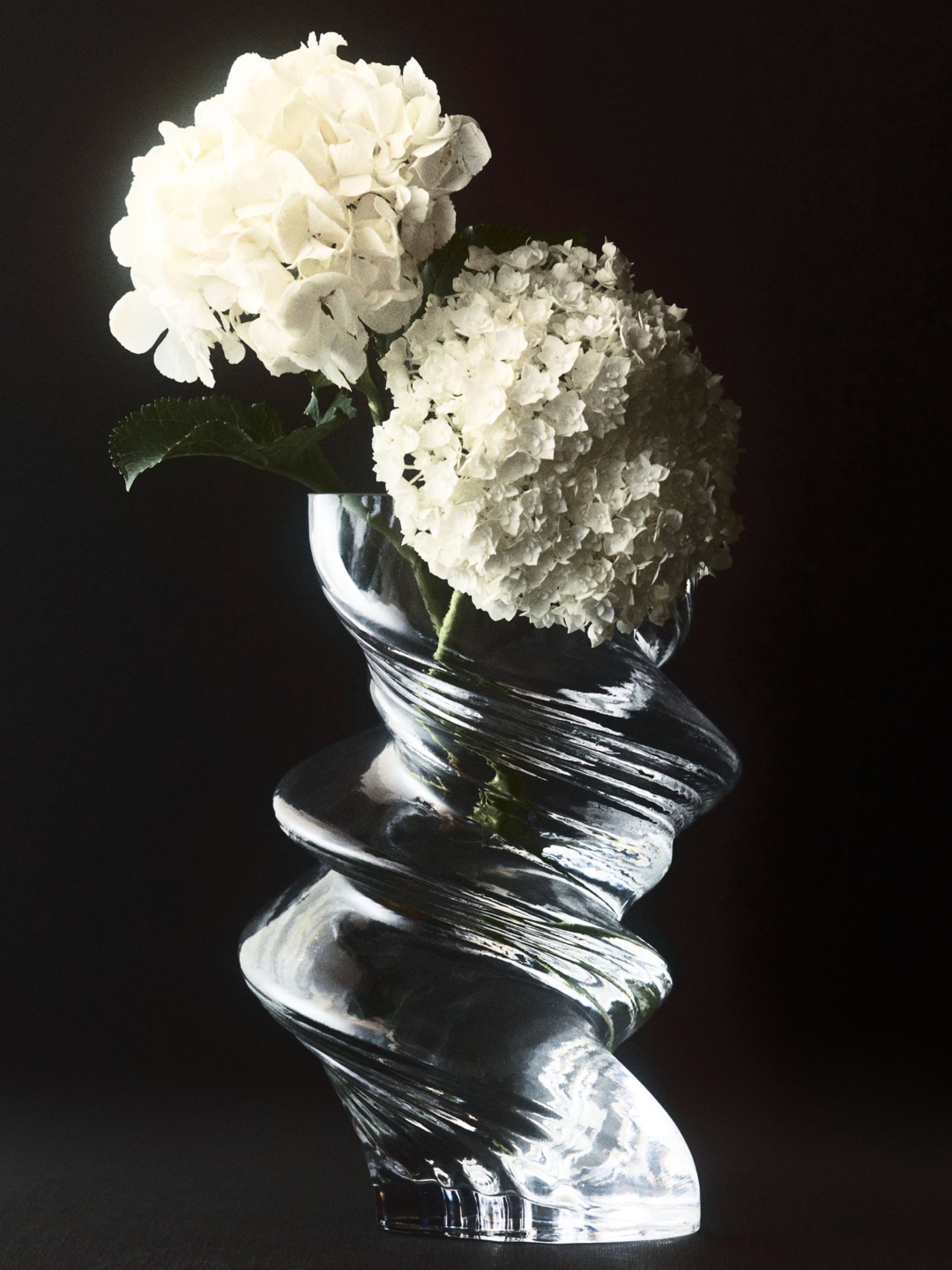 Large Twisted Glass Vase