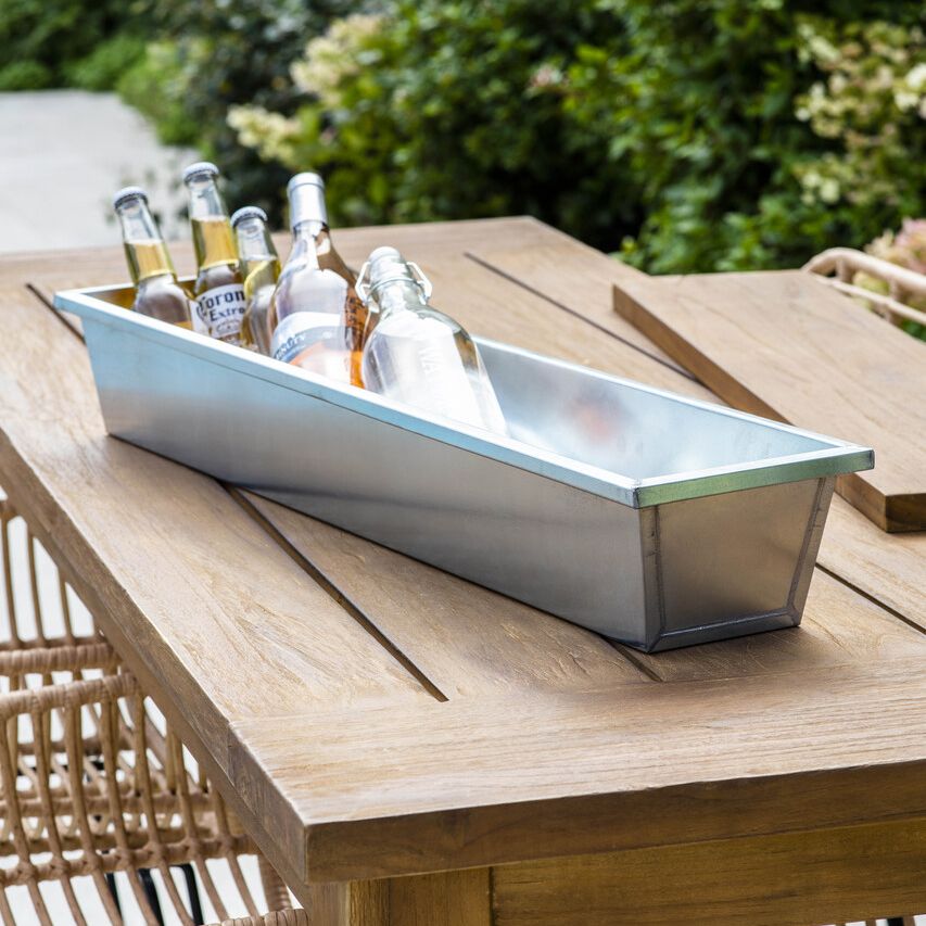 St Mawes Drinks Trough 80cm - Galvanised Steel, Silver