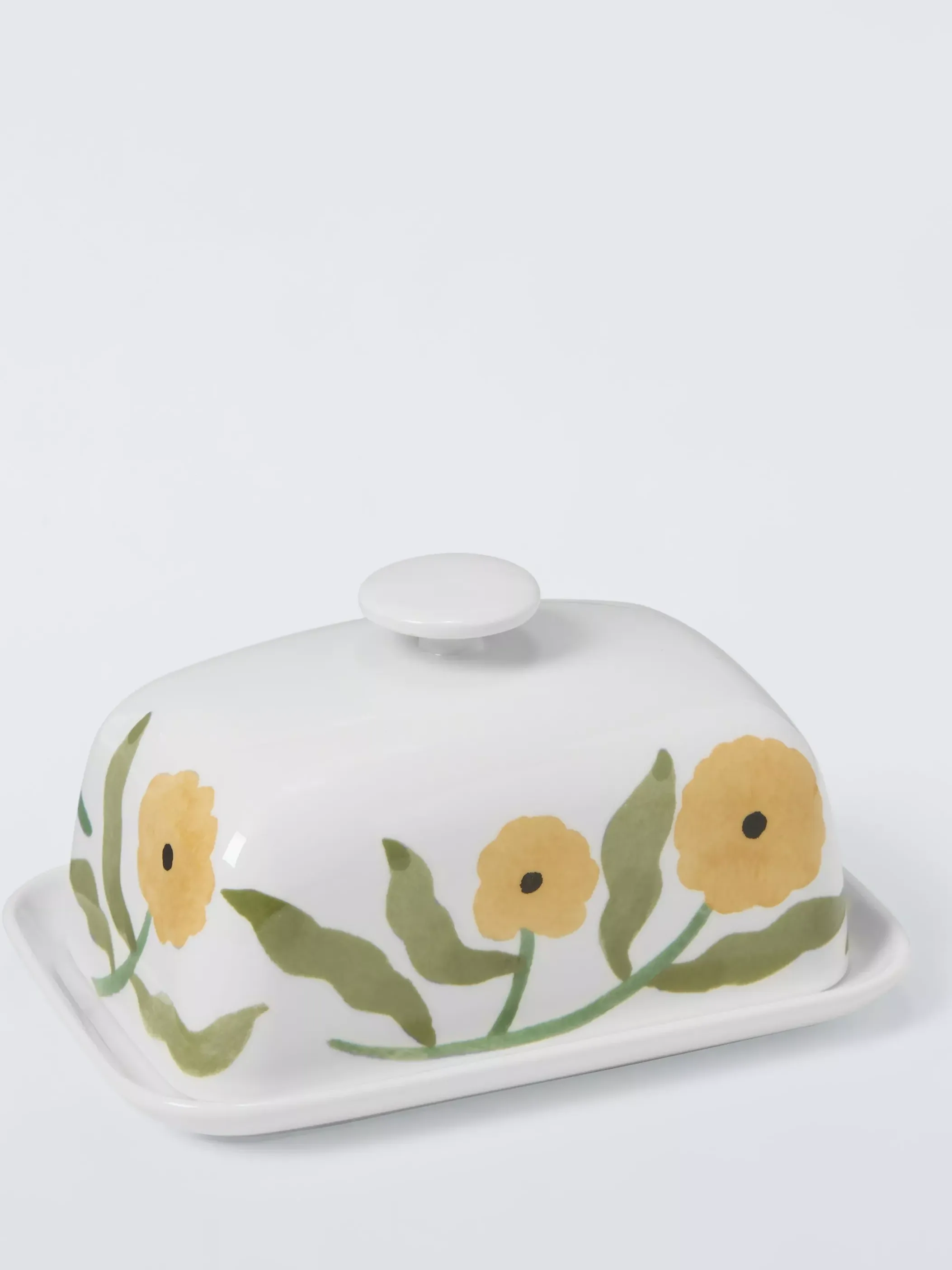 John Lewis X Anine Cecilie Iversen Fine China Butter Dish, White/multi