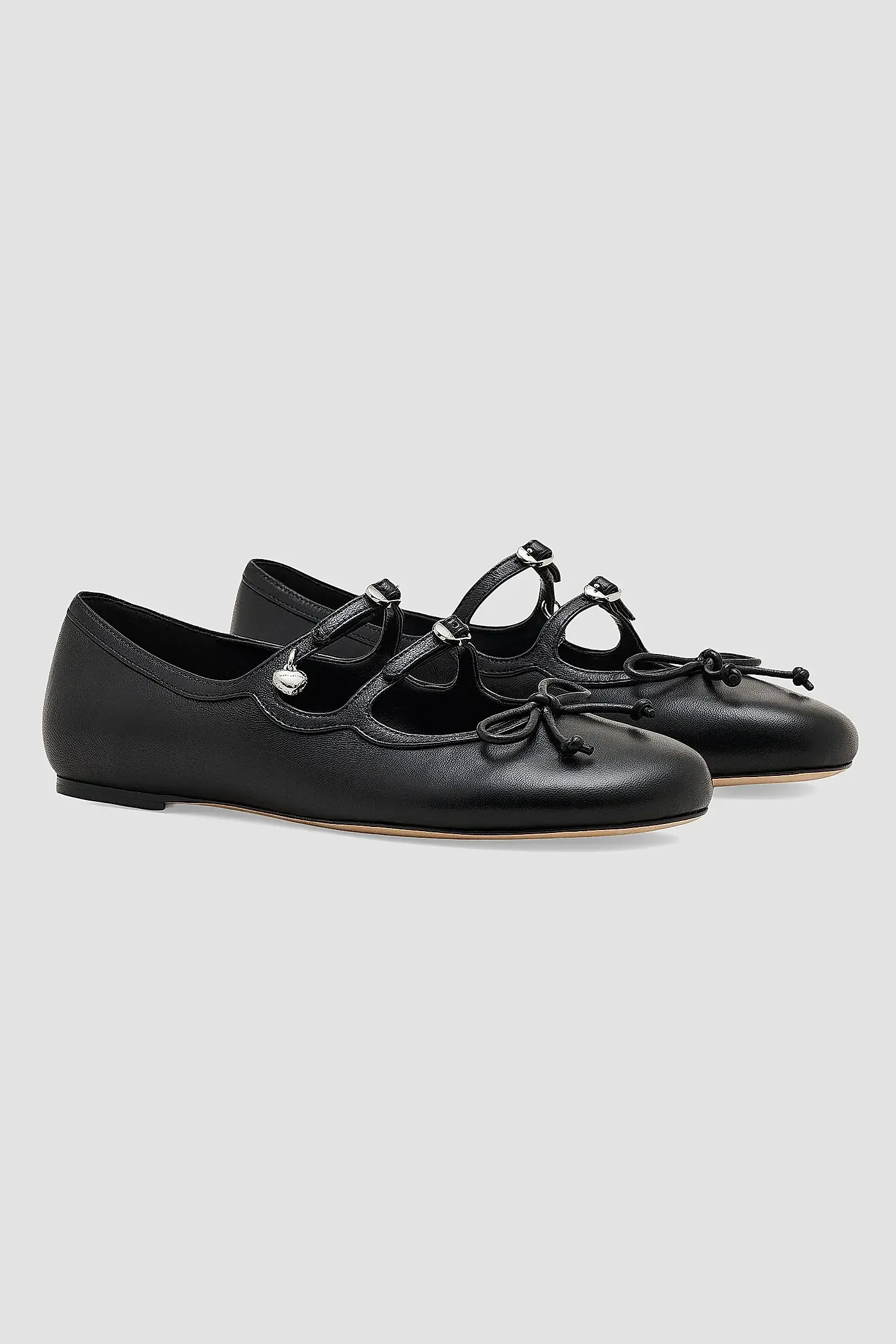 The Kiki Bow-Detail Leather Ballerina Flats