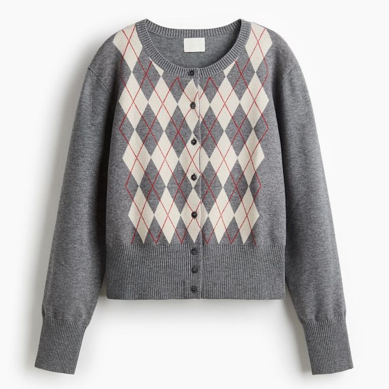 Jacquard-Knit Cardigan