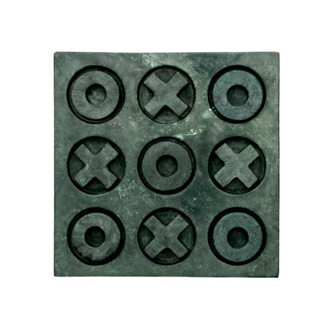 a green tic-tac-toe set