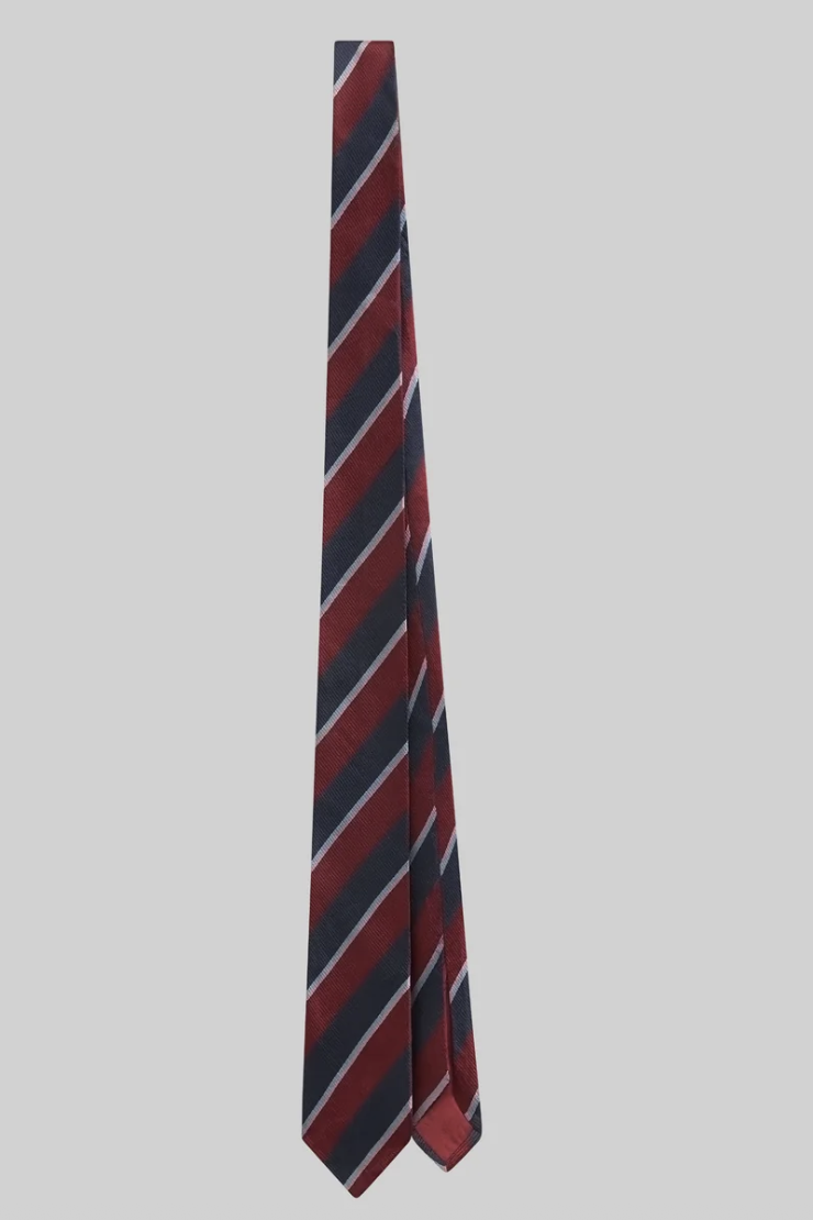 Lene Striped Tie - Burgundy