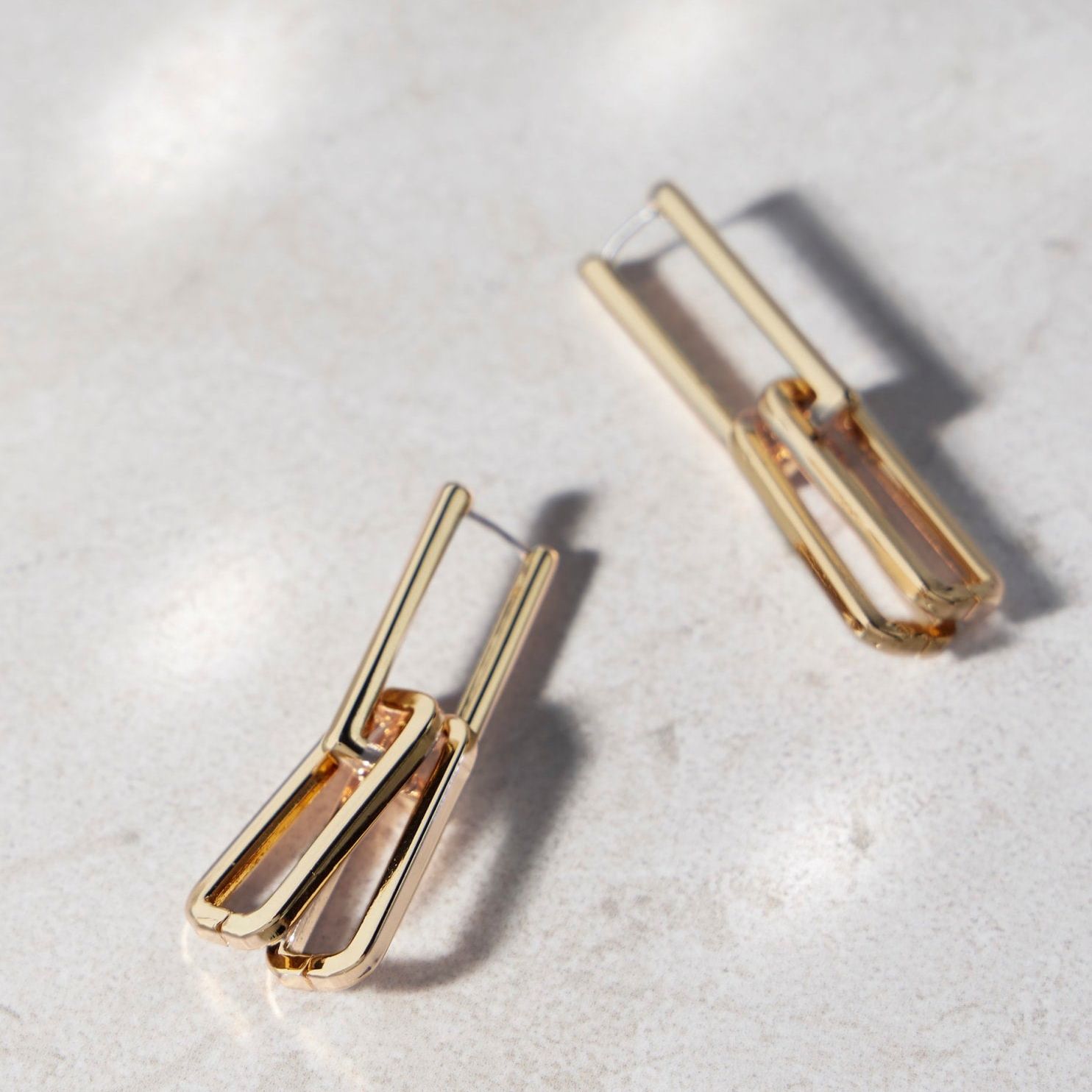 Gold Tone Link Earrings
