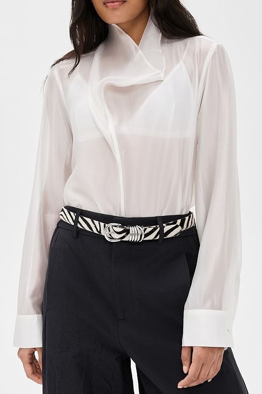 Pixie Market Sheer High Cowl Neck Blouse