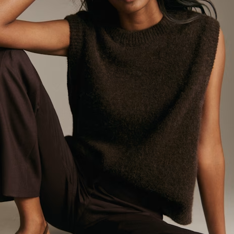S&amp;eacute;zane, merino wool knitted top
