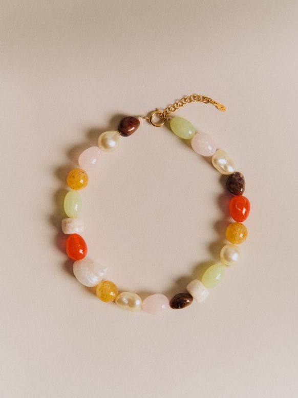 Joanna Necklace - Pink/ Multicolored - Resin - S&amp;eacute;zane