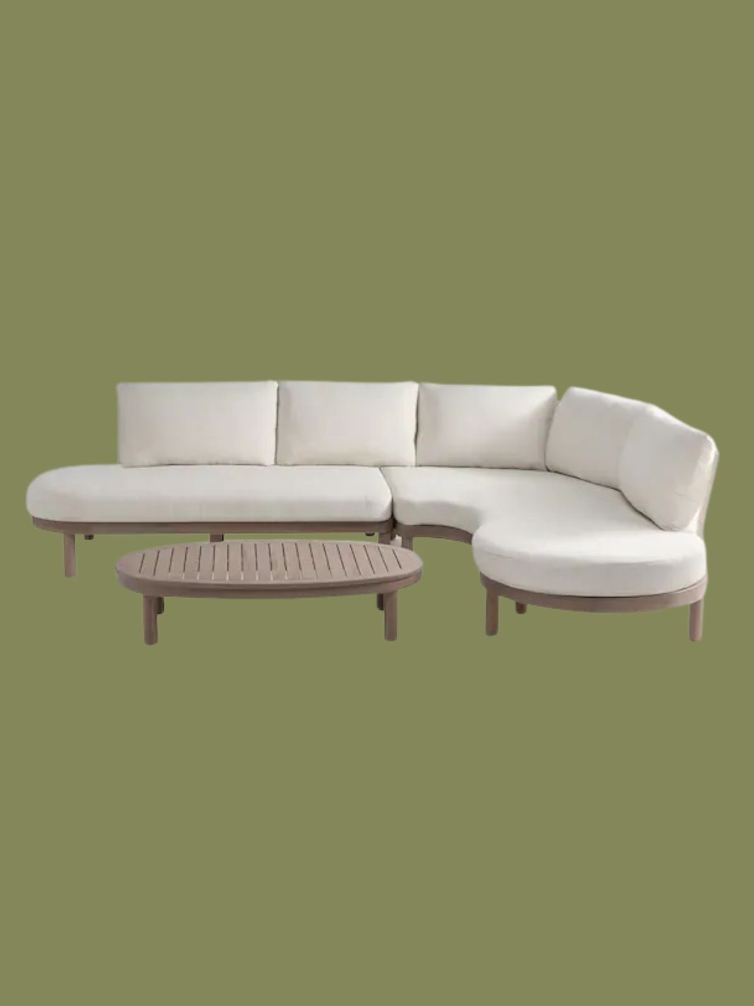 Next, Natural Boucle Florence Curve Corner Sofa and Table Lounge Set