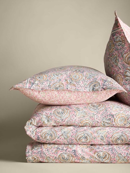 Pure Cotton Woodblock Floral Bedding Set