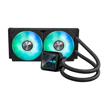 Asus Prime Lc 240 Argb All-In-One Aio Cpu Liquid Cooler Amd: Am5 &amp;amp; Am4 Intel: Lga 1851, 1700, 1200, 115x Specially Designed Cpu Contact Area, Finned Channels, Infinity Mirror, Pre-Installed Argb Fans