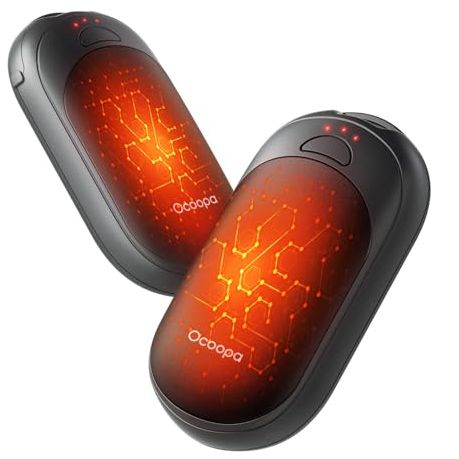 Ocoopa Ut3 Lite Magnetic Hand Warmers Rechargeable 2 Pack, Electric Handwarmers Ultra Thin Light Portable for Pocket Gloves,3 Levels Heat, Up to 8 Hrs, Ul Certified,idea Tech Gifts for Men, Women