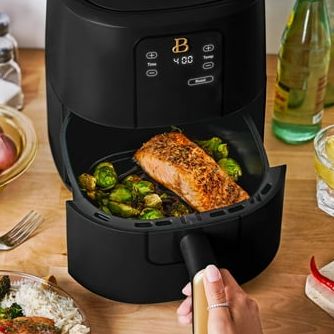 Beautiful 3 Qt Air Fryer With Turbocrisp Technology, Black Sesame by Drew Barrymore
