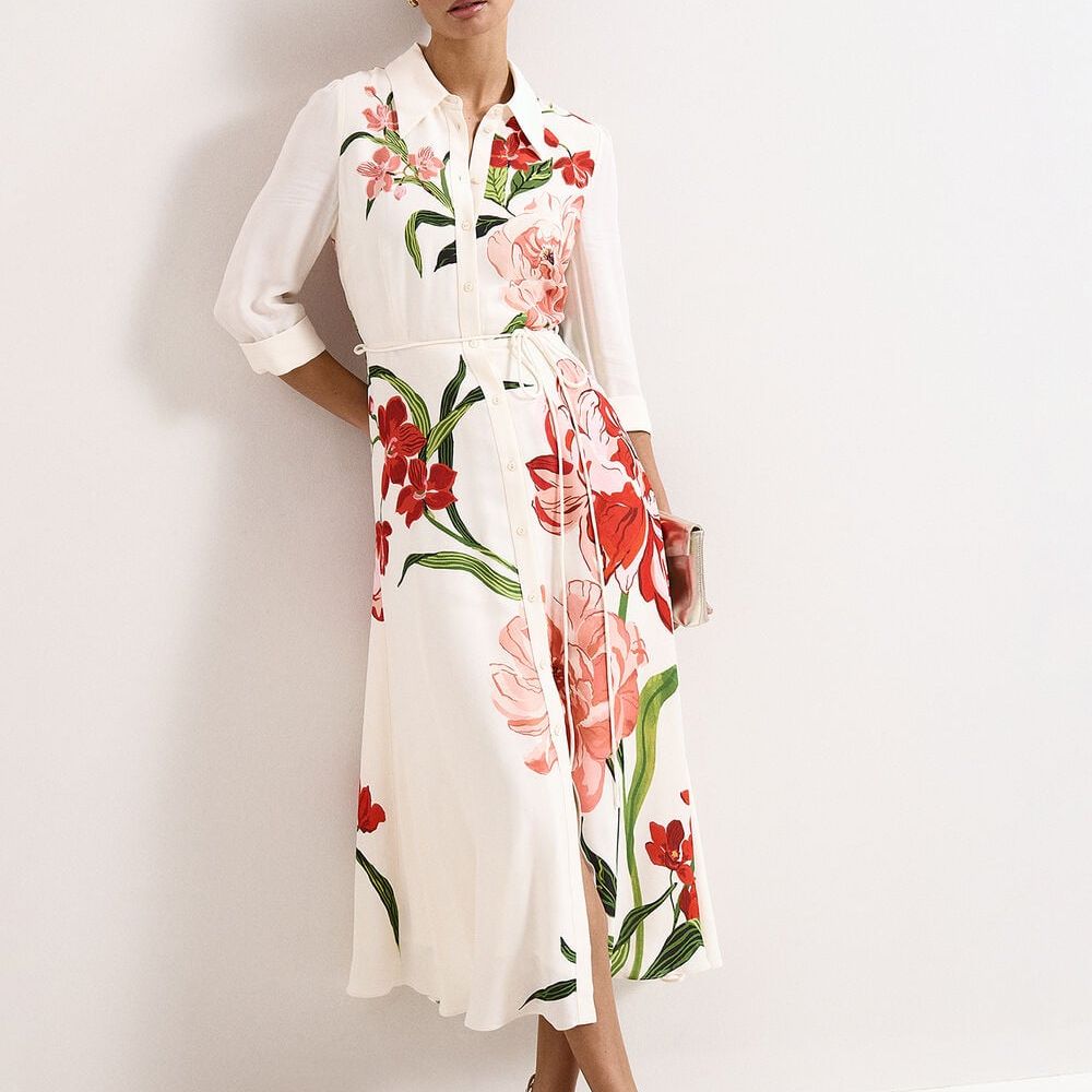Anabella Floral Shirt Midi Dress