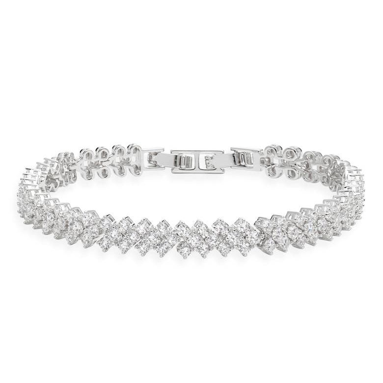 Herringbone Cubic Zirconia Tennis Bracelet