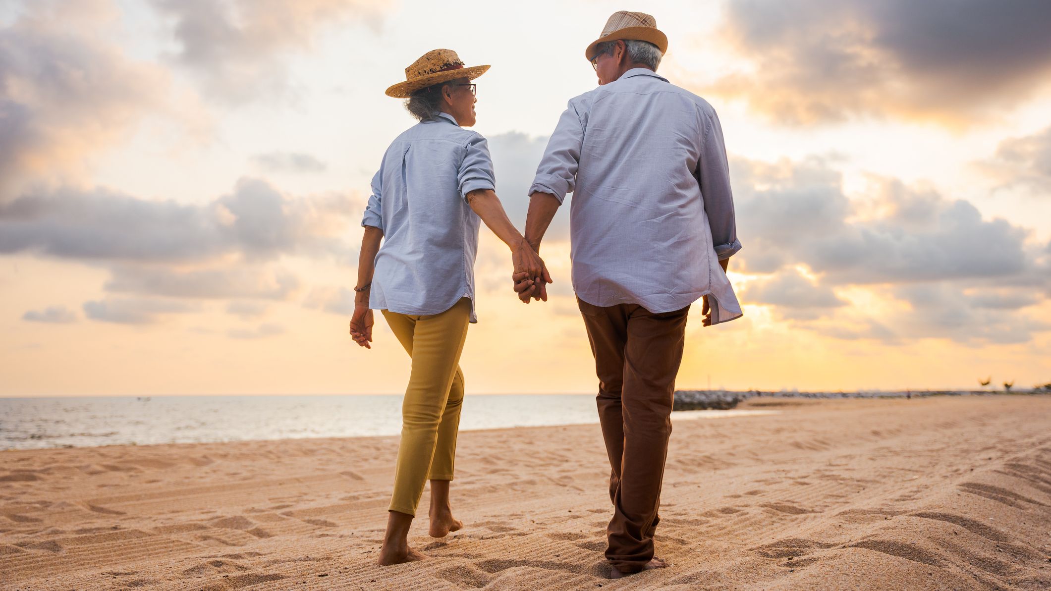 Lovely senior couple on the beach