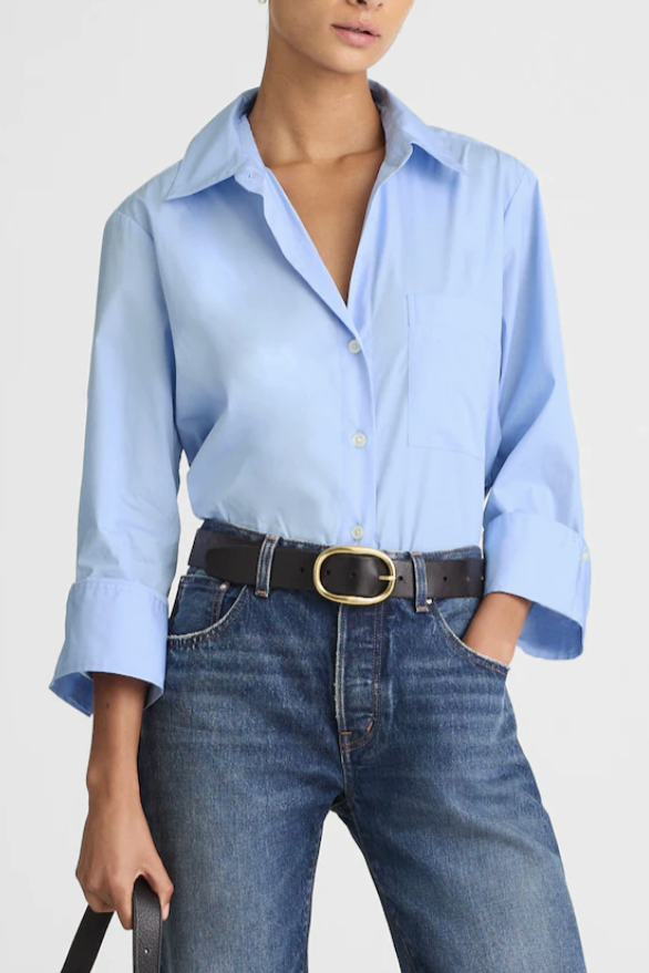 Madewell , Easy Y-Neck Button-Up Shirt
