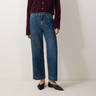 Tyne Wide Leg Cropped Jean | Vintage Mid Blue