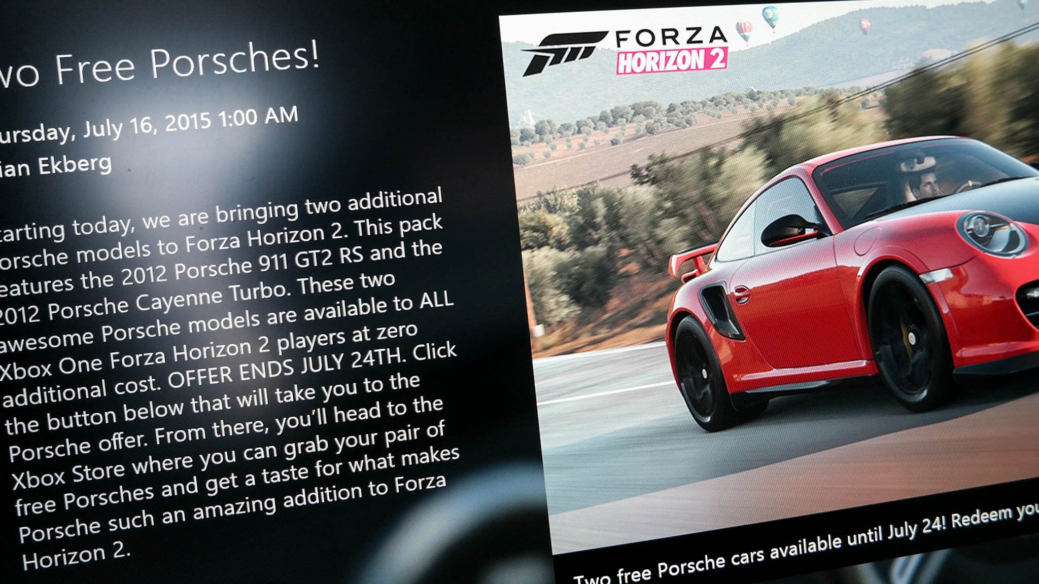 Grab two free cars in Forza Horizon 2, win the Porsche Expansion