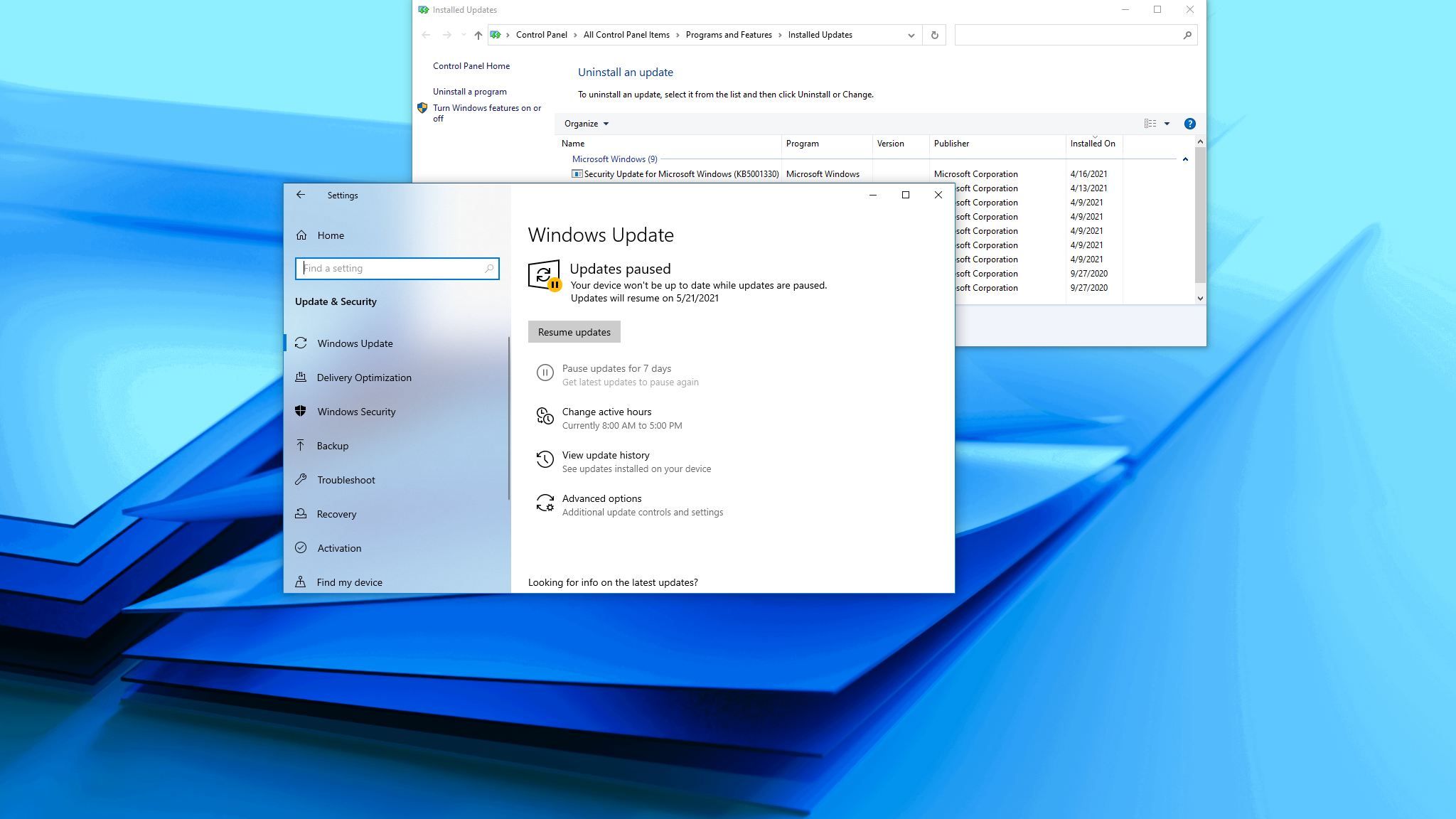 How to uninstall update KB5001330 to fix issues on Windows 10