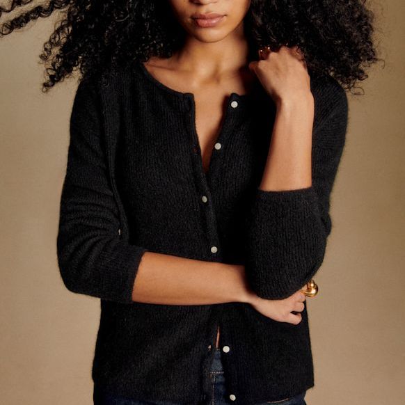 Gaspard Cardigan - Black - Super Kid Mohair - S&amp;eacute;zane