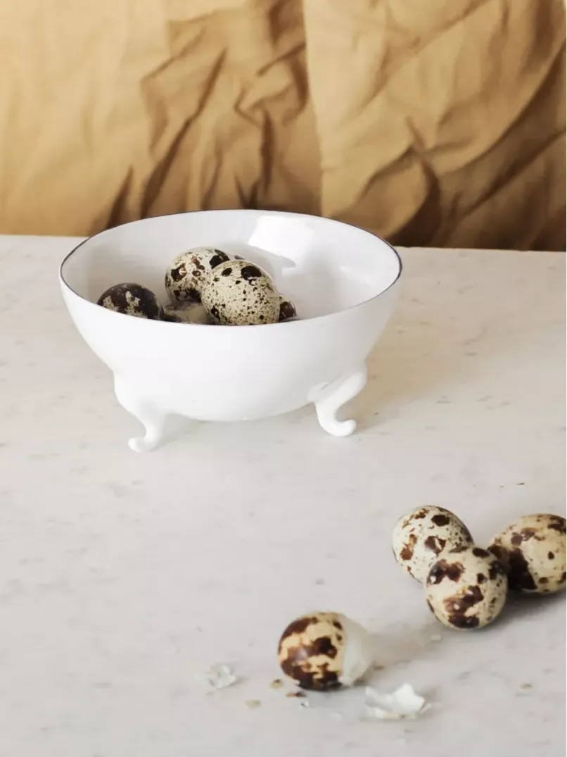 Cobalt Hand-Painted Bone-China Berry Bowl