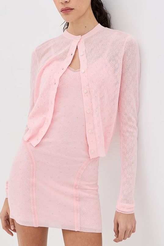 Area Girly Rib Knit Cardigan