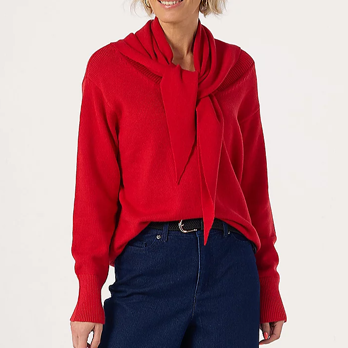 QVC X Ruth Langsford, scarf detail jumper