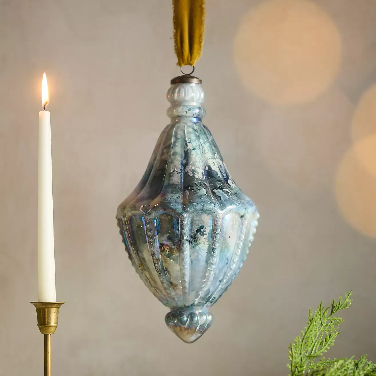 Iridescent Glass Giant Finial Ornament