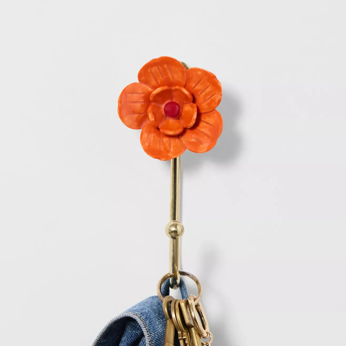 Orange Single Flower Wall Hook