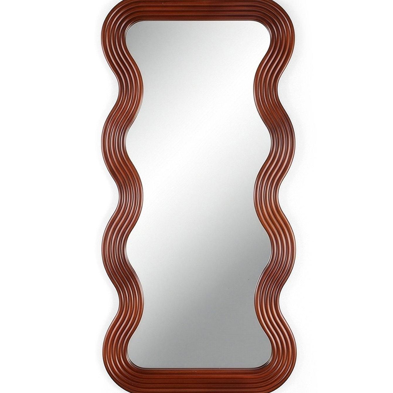Dark Wiggle Wooden Leaner Mirror 120x60cm - One Colour