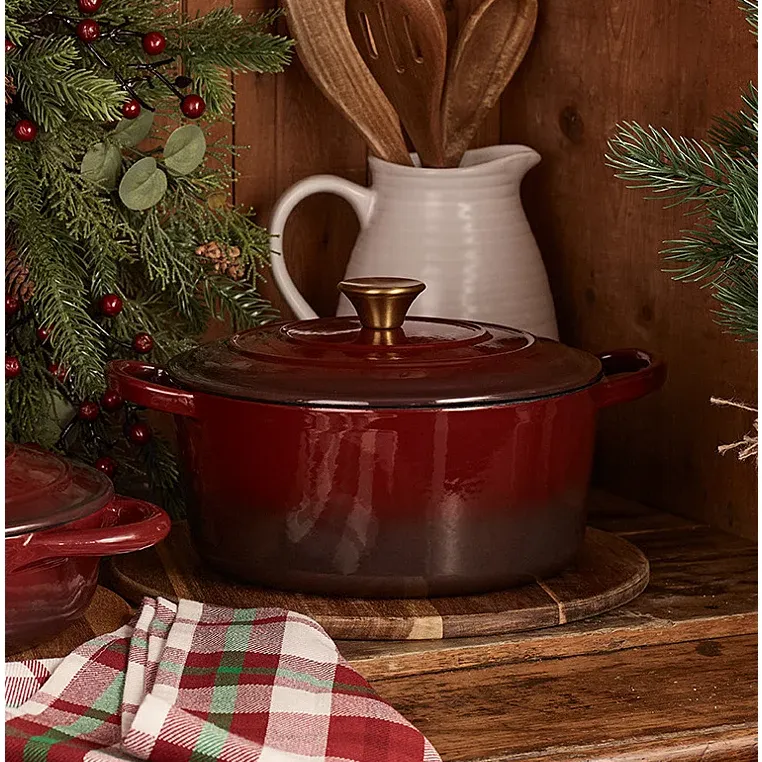 Burgundy Cast Iron Stockpot