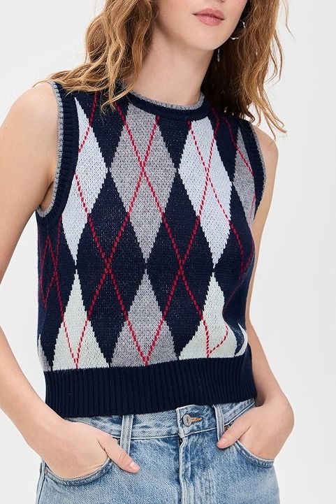 Argyle Sweater Vest - Heather Multi