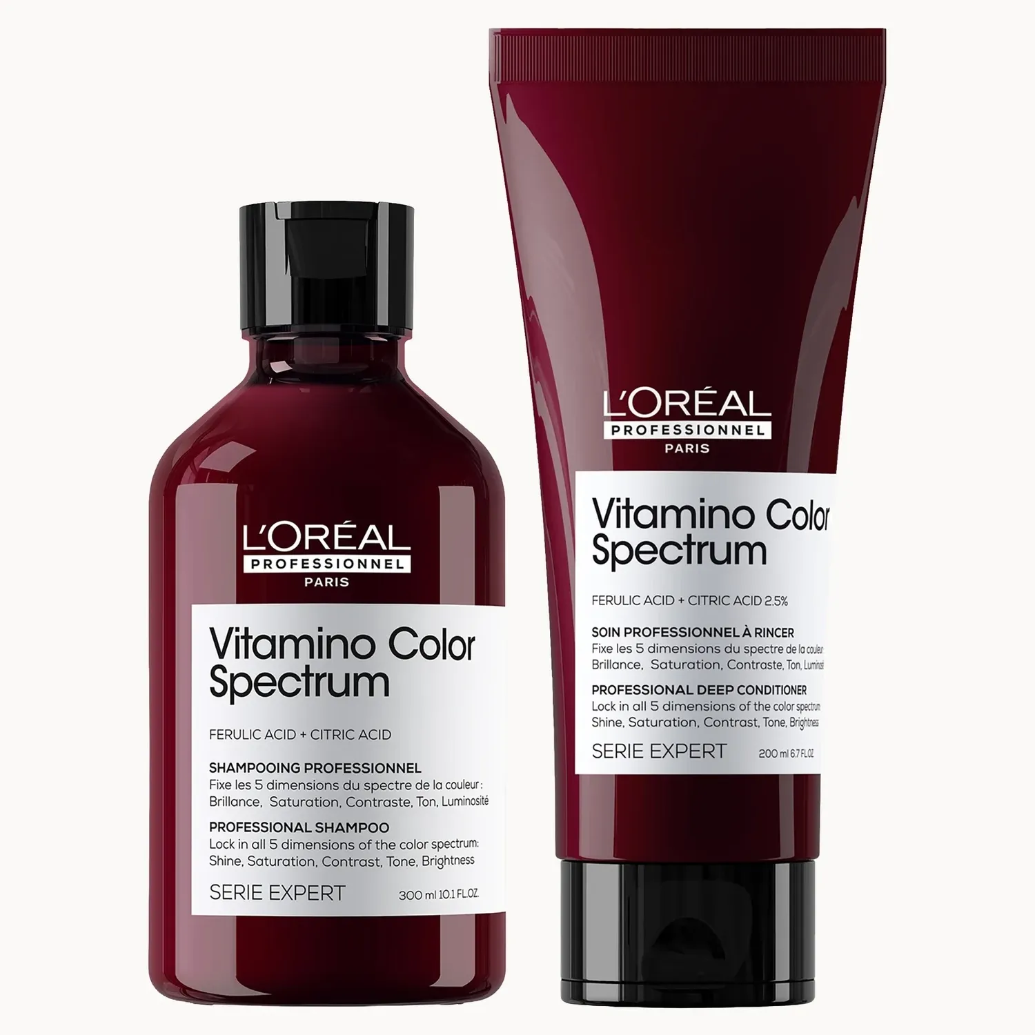 L'oréal Professionnel Vitamino Color Spectrum Shampoo 300ml & Conditioner 200ml for Coloured Hair, Lock in Colour for 100 Days