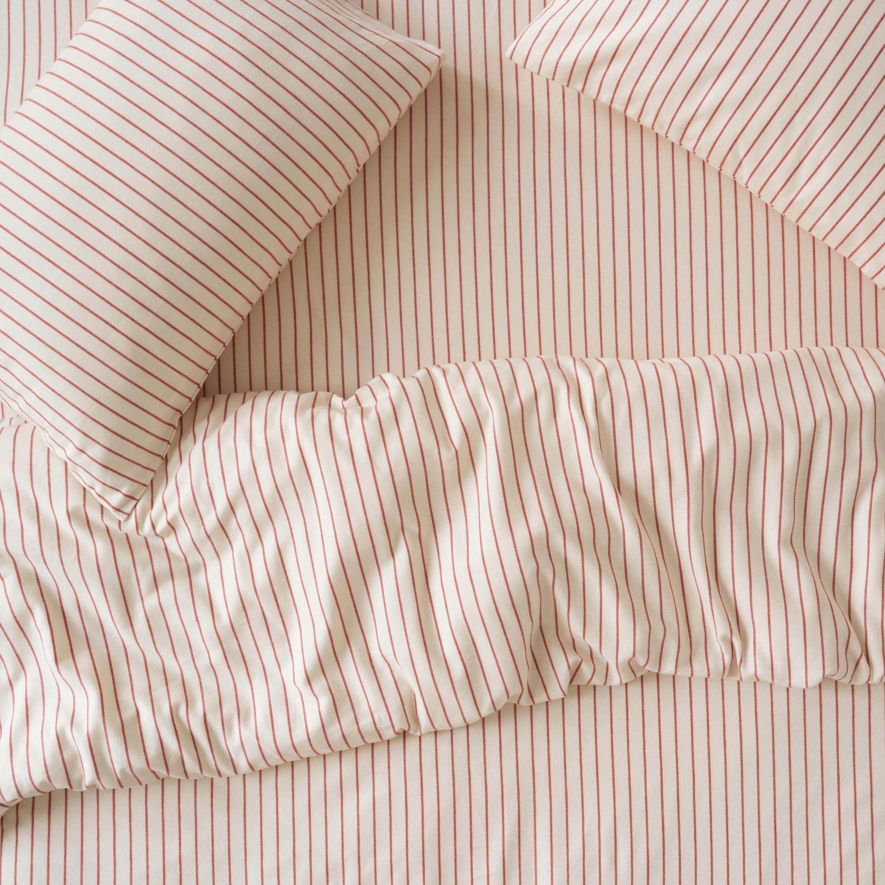 Red Clayton Stripe Brushed Cotton Duvet Cover